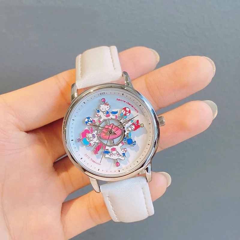 Sanrio Kawaii Quartz Watch Anime Hello Kitty Hand Carousel Round Dial Cute Cartoon Versatile Strap Women's Holiday Gift
Sanrio Kawaii Quartz Watch Anime Hello Kitty Hand Carousel Round Dial Cute Cartoon Versatile Strap Women's Holiday Gift