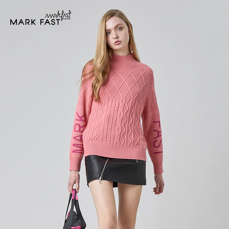 MARKFAST New Spring Autumn Women Pink Sweater Turtleneck Vintage Jumper Jacquard Cable Warm Knitted Pullover Solid Color Top
MARKFAST New Spring Autumn Women Pink Sweater Turtleneck Vintage Jumper Jacquard Cable Warm Knitted Pullover Solid Color Top