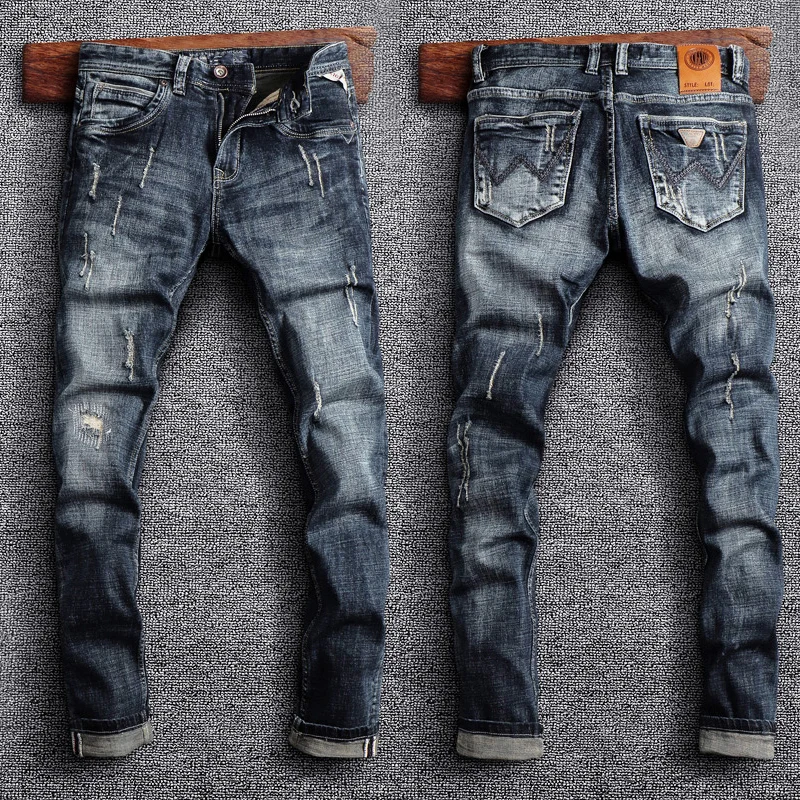 Streetwear Fashion Men Jeans Retro Black Blue Elastic Slim Ripped Jeans Men Trousers Vintage Designer Casual Denim Pants Hombre
Streetwear Fashion Men Jeans Retro Black Blue Elastic Slim Ripped Jeans Men Trousers Vintage Designer Casual Denim Pants Hombre