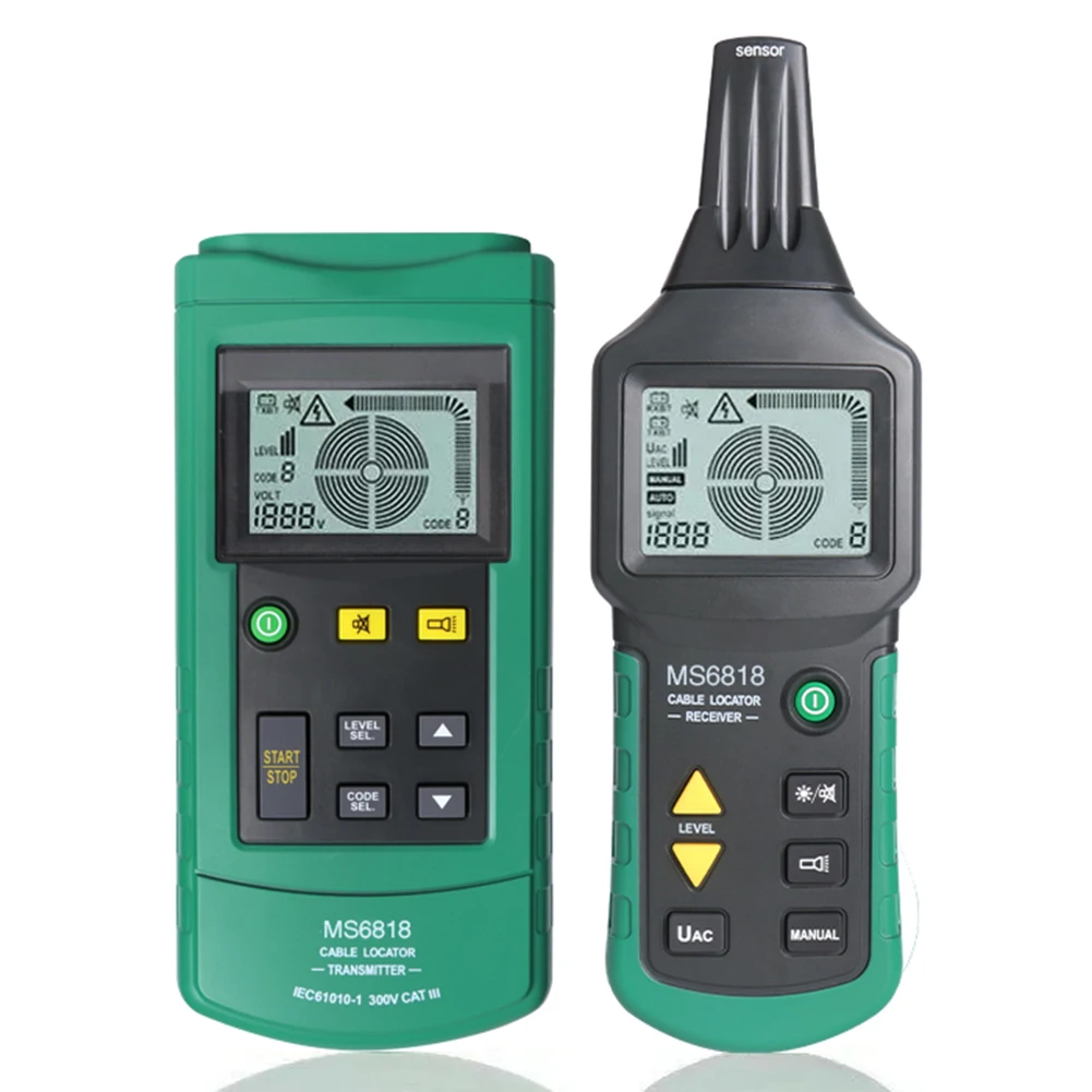 MS6818 Professional LCD Cable Tester Wire Tracker Metal Pipe Locator Detector Line Finder Tracer 12-400V Tool
MS6818 Professional LCD Cable Tester Wire Tracker Metal Pipe Locator Detector Line Finder Tracer 12-400V Tool