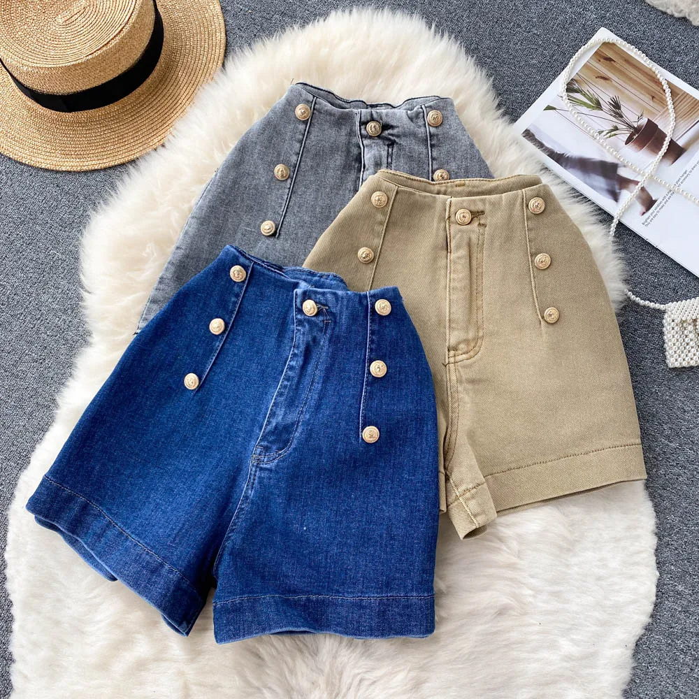 Summer Women Button Fly High Waist Blue Denim Shorts Casual Female Solid Streetwear Stright Fashion Jeans Bermuda Dropshipping
Summer Women Button Fly High Waist Blue Denim Shorts Casual Female Solid Streetwear Stright Fashion Jeans Bermuda Dropshipping