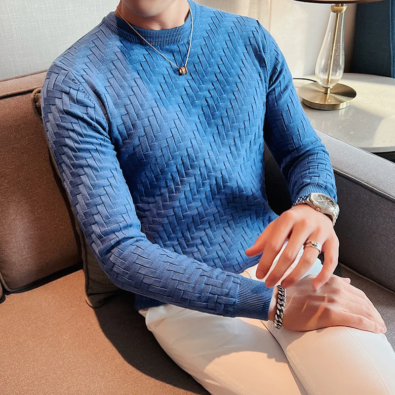 2023 Brand Clothing Men Autumn And Winter High Quality Knitting Sweater Male Slim Fit Plaid Pullover Tight Sweater With o-Neck
2023 Brand Clothing Men Autumn And Winter High Quality Knitting Sweater Male Slim Fit Plaid Pullover Tight Sweater With o-Neck