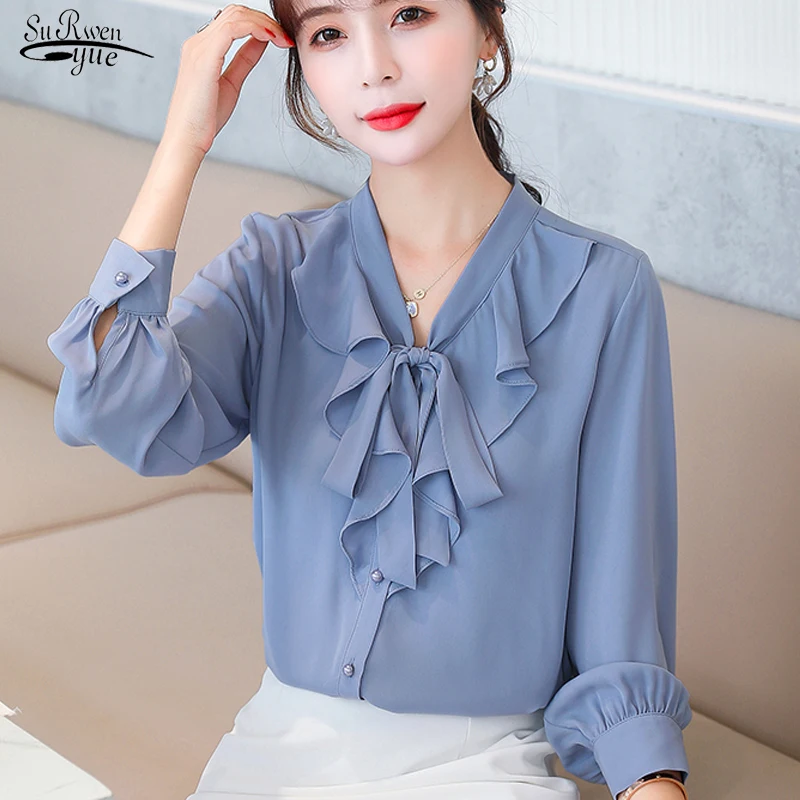 New Fashion Elegant Chiffon Women Blouse Bow 2022 Office Lady Long Sleeve Shirt Buttons V Neck Female Clothing Blusas 20391
New Fashion Elegant Chiffon Women Blouse Bow 2022 Office Lady Long Sleeve Shirt Buttons V Neck Female Clothing Blusas 20391
