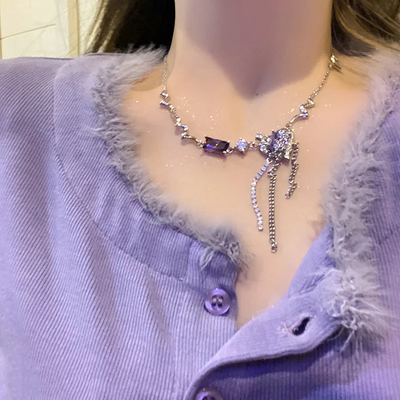 2022 New Purple Zirconia Heart Necklace For Women Senior Sense Sweet Cool Personality Collarbone Chain Female Party Jewelry Gift
2022 New Purple Zirconia Heart Necklace For Women Senior Sense Sweet Cool Personality Collarbone Chain Female Party Jewelry Gift