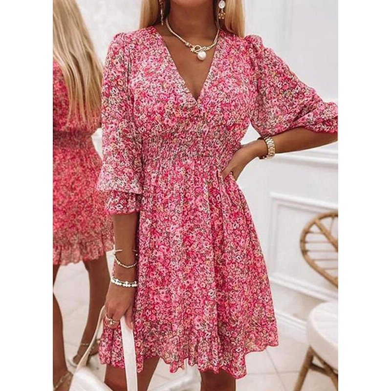 Bohemian Women's Dress Summer Ruffles Petal Sleeve Print Elegant Dresses for Women 2022 Mini V-Neck A-Line Female Dress Woman
Bohemian Women's Dress Summer Ruffles Petal Sleeve Print Elegant Dresses for Women 2022 Mini V-Neck A-Line Female Dress Woman