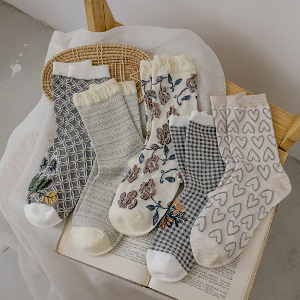 Retro Women Socks Set Flower Frilly Cute Sock Harajuku Autumn Winter Korean Japanese Fashion Casual Short Socks
Retro Women Socks Set Flower Frilly Cute Sock Harajuku Autumn Winter Korean Japanese Fashion Casual Short Socks