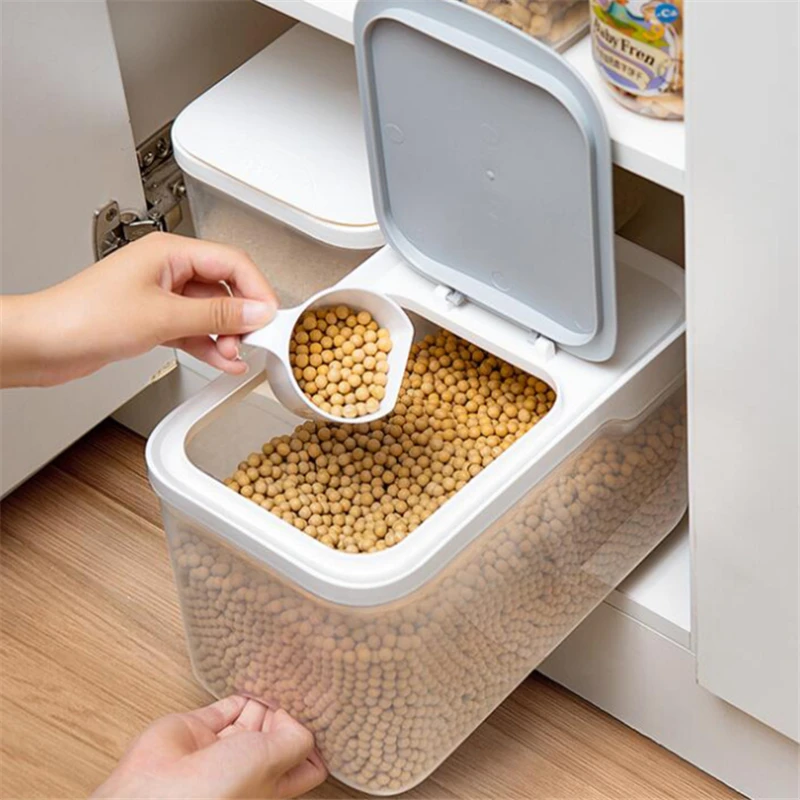 5kg 10kg Kitchen Rice Storage Box Plastic Large Capacity Container Box Grain Flour Dispenser Moisture Proof Food Container Boxes
5kg 10kg Kitchen Rice Storage Box Plastic Large Capacity Container Box Grain Flour Dispenser Moisture Proof Food Container Boxes
