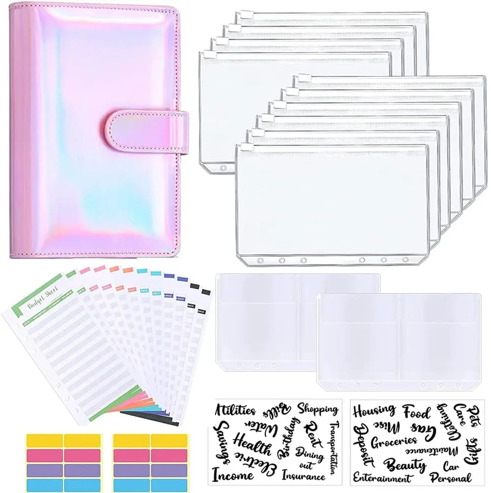 Money Budget Binder System A6 PU Leather Ring Binder Refillable with Cash Envelopes Budget Wallet for Cash Money Saving
Money Budget Binder System A6 PU Leather Ring Binder Refillable with Cash Envelopes Budget Wallet for Cash Money Saving