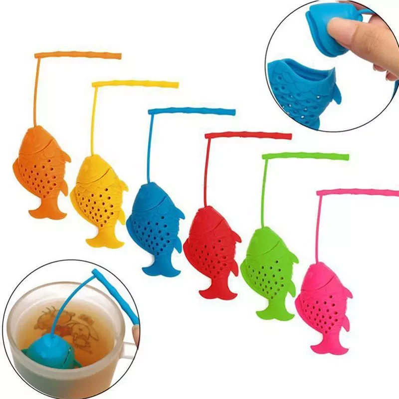 

1 PCS Silicone Non-toxic Tea Infuser Herbal Spice Infuser Kitchen Supplies Tea Bag Tea Strainer FIsh Shaped Teapot Accessory