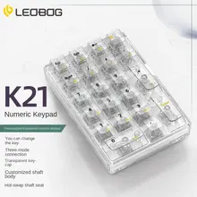 LEOBOG K21 Wireless Three-mode Transparent External Numeric Keypad Mechanical Customized Pad Hot-swappable Bluetooth