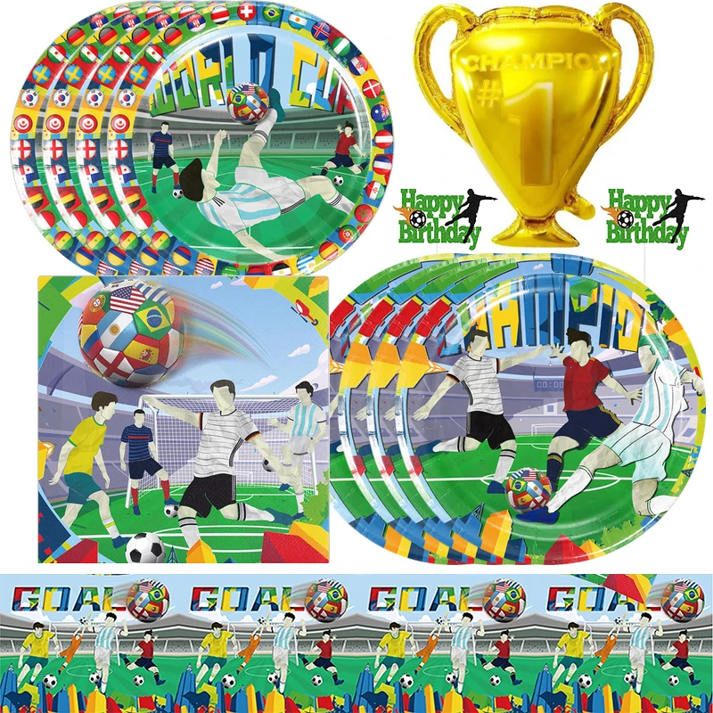 Football Soccer Birthday Party Decoration Include Paper Cups Plates Napkins Balloons Tablecloth Gift Bag for Kid Boy Baby Shower
Football Soccer Birthday Party Decoration Include Paper Cups Plates Napkins Balloons Tablecloth Gift Bag for Kid Boy Baby Shower