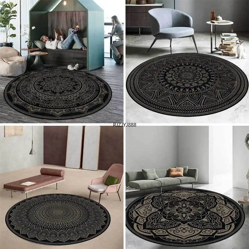 European Style Light Luxury Retro Pattern Black Ethnic Style Living Room Bedroom Hanging Basket Chair Round Floor Mat Carpet
European Style Light Luxury Retro Pattern Black Ethnic Style Living Room Bedroom Hanging Basket Chair Round Floor Mat Carpet