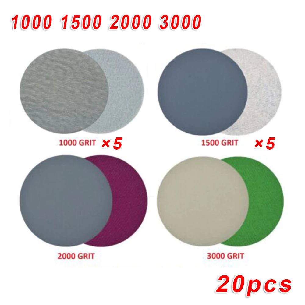 20pcs Sandpaper 5inch Sanding Disc Hook&loop Wet&Dry 1000/1500/2000/3000Grit Polishing Pad For Wood Polishing Sander Accessories
20pcs Sandpaper 5inch Sanding Disc Hook&loop Wet&Dry 1000/1500/2000/3000Grit Polishing Pad For Wood Polishing Sander Accessories
