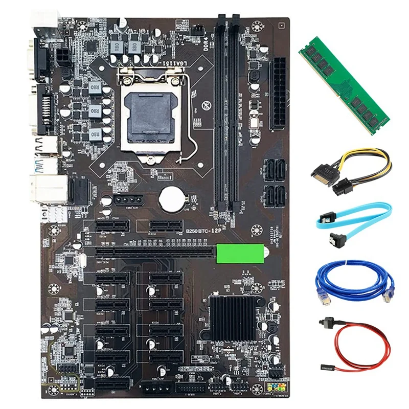 Комплект материнской платы для майнинга B250 BTC, LGA1151, поддержка 12 графики PCI-E16X с DDR4, ОЗУ 4 Гб, 2666 МГц, для майнинга биткоинов
Комплект материнской платы для майнинга B250 BTC, LGA1151, поддержка 12 графики PCI-E16X с DDR4, ОЗУ 4 Гб, 2666 МГц, для майнинга биткоинов