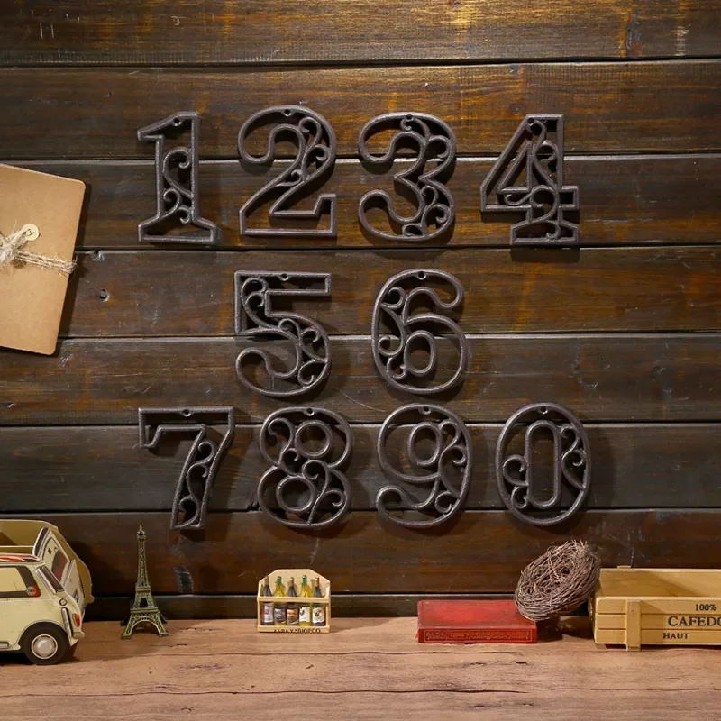 NEW 0-9 Cast Iron Digits House Number Plates Home Garden Wall Decoration House Hotel Door Plate Retro Room Address Number Plaque
NEW 0-9 Cast Iron Digits House Number Plates Home Garden Wall Decoration House Hotel Door Plate Retro Room Address Number Plaque