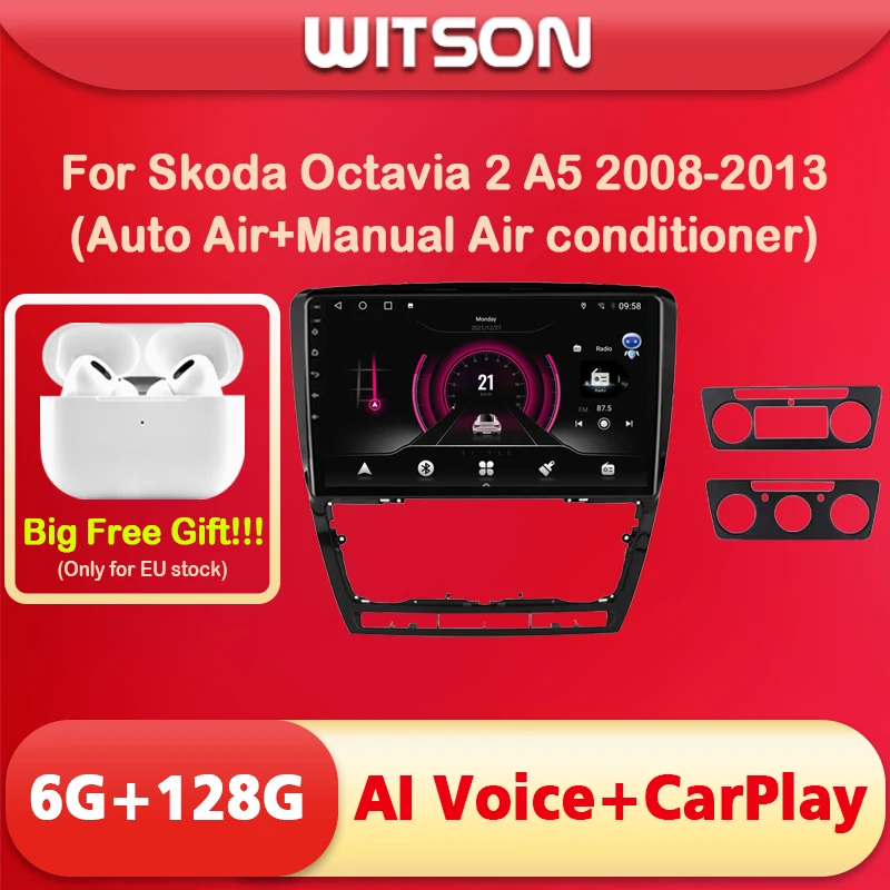 Автомобильная Мультимедийная система WITSON экран 10 1 дюйма Android 11 AI VOICE 2 Din для VW SKODA