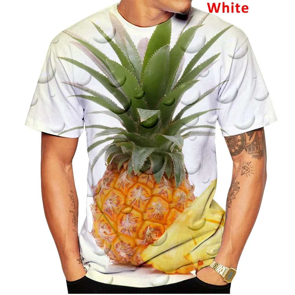 Лето 2022, лидер продаж, модная футболка с ананасами, забавная футболка с фруктами, мужская и женская футболка унисекс с коротким рукавом, женс...