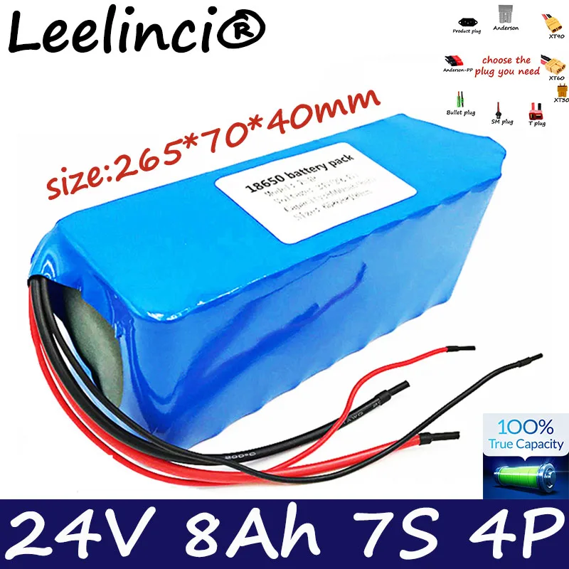 Leelinci 7S4P 24V 8.0Ah Rechargeable Battery Pack For Electric Motor Bicycle 18650 Li-Ion Batteries Pack Built-in 15 A BMS NEW
Leelinci 7S4P 24V 8.0Ah Rechargeable Battery Pack For Electric Motor Bicycle 18650 Li-Ion Batteries Pack Built-in 15 A BMS NEW