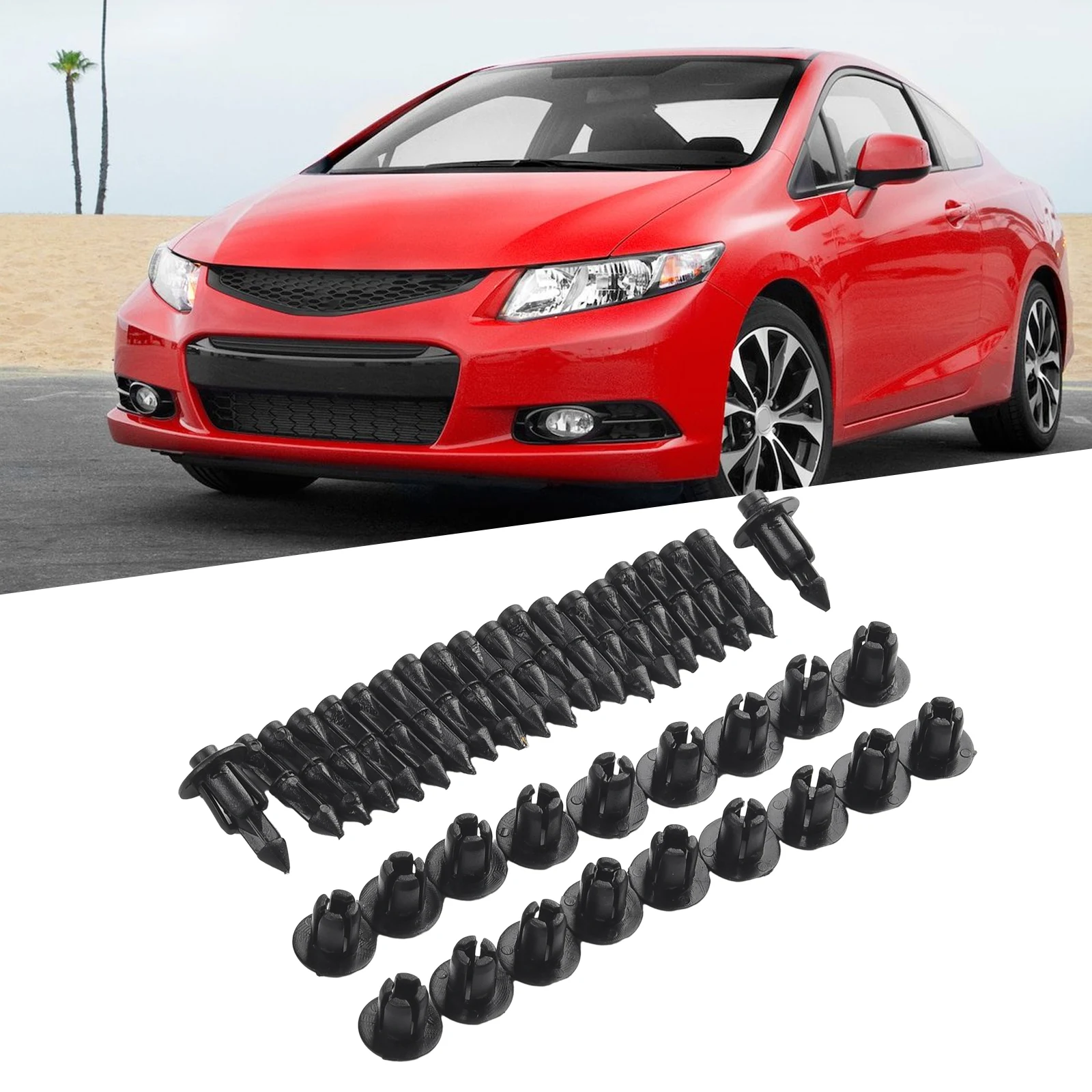 

20pcs 6mm Plastic Rivet Bike Fairing Trim Clips For Honda Interior Accessories Auto Fastener Clip Trim Panels Black