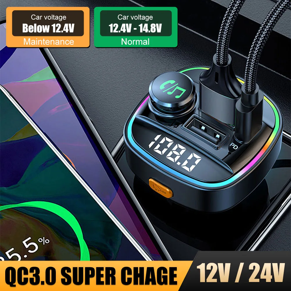 Car Radio Modulator Bluetooth 5.0 FM Transmitter MP3 Player Handsfree With QC3.0 PD Super Quick Charge Adapter For Car
Car Radio Modulator Bluetooth 5.0 FM Transmitter MP3 Player Handsfree With QC3.0 PD Super Quick Charge Adapter For Car