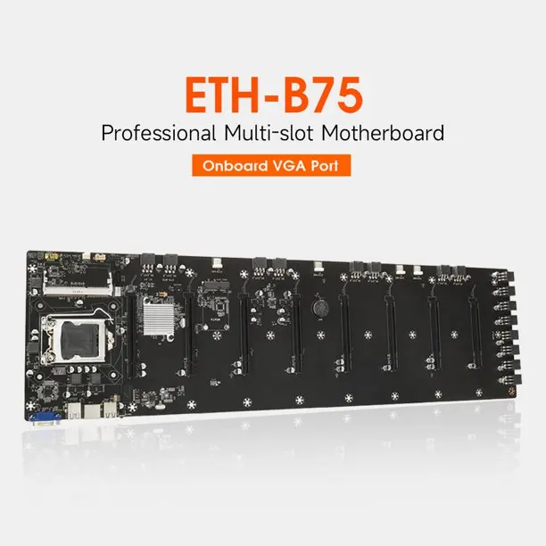 ETH-B75 материнская плата с портом Sup, Intel Core/Pentium/Celeron LGA1155, процессор с 8 слотами PCI-E 16X, порт VGA, порт Sup, 8 Gra
ETH-B75 материнская плата с портом Sup, Intel Core/Pentium/Celeron LGA1155, процессор с 8 слотами PCI-E 16X, порт VGA, порт Sup, 8 Gra