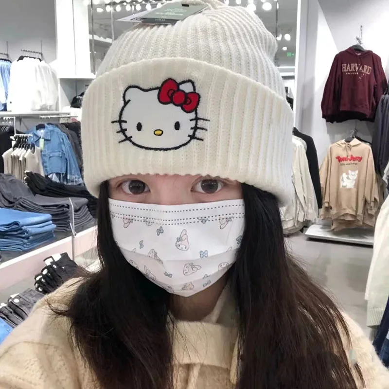 Kawaii Sanrio Knitted Hat Hellokittys Kuromi Mymelody Cinnamoroll Cartoon Creative Cute Winter Soft Warm Hat for Girls Gift
Kawaii Sanrio Knitted Hat Hellokittys Kuromi Mymelody Cinnamoroll Cartoon Creative Cute Winter Soft Warm Hat for Girls Gift