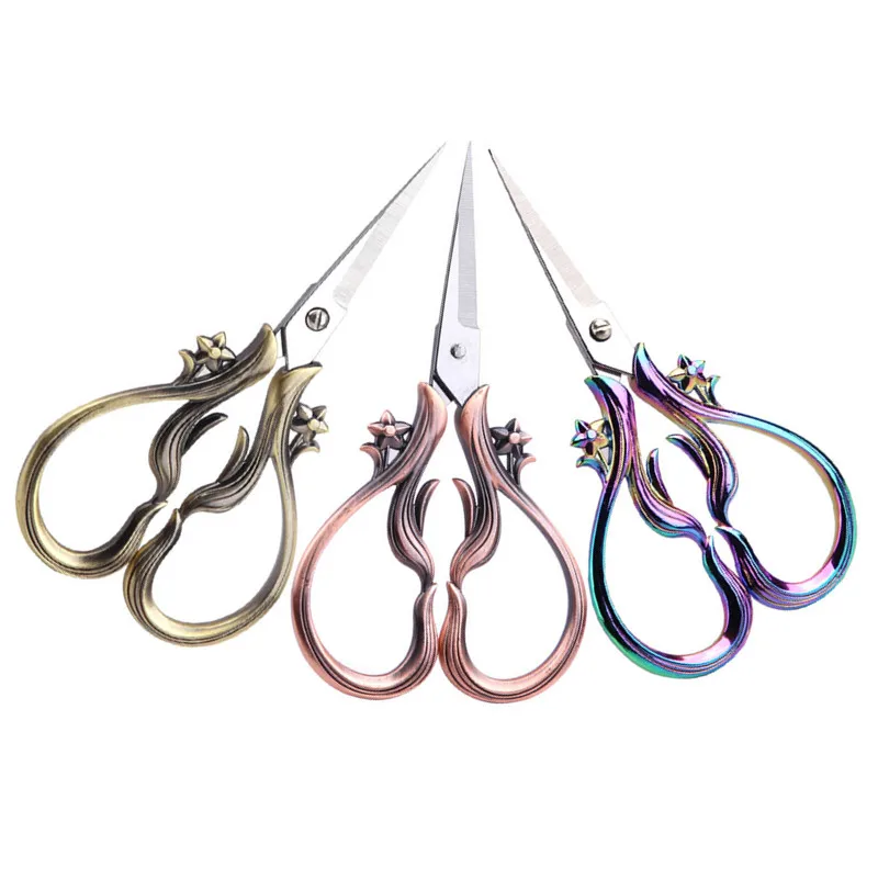 Супер красивые золотые ножницы орхидеи для шитья, острые прочные нержавеющая сталь, брикет для шитья и рукоделия