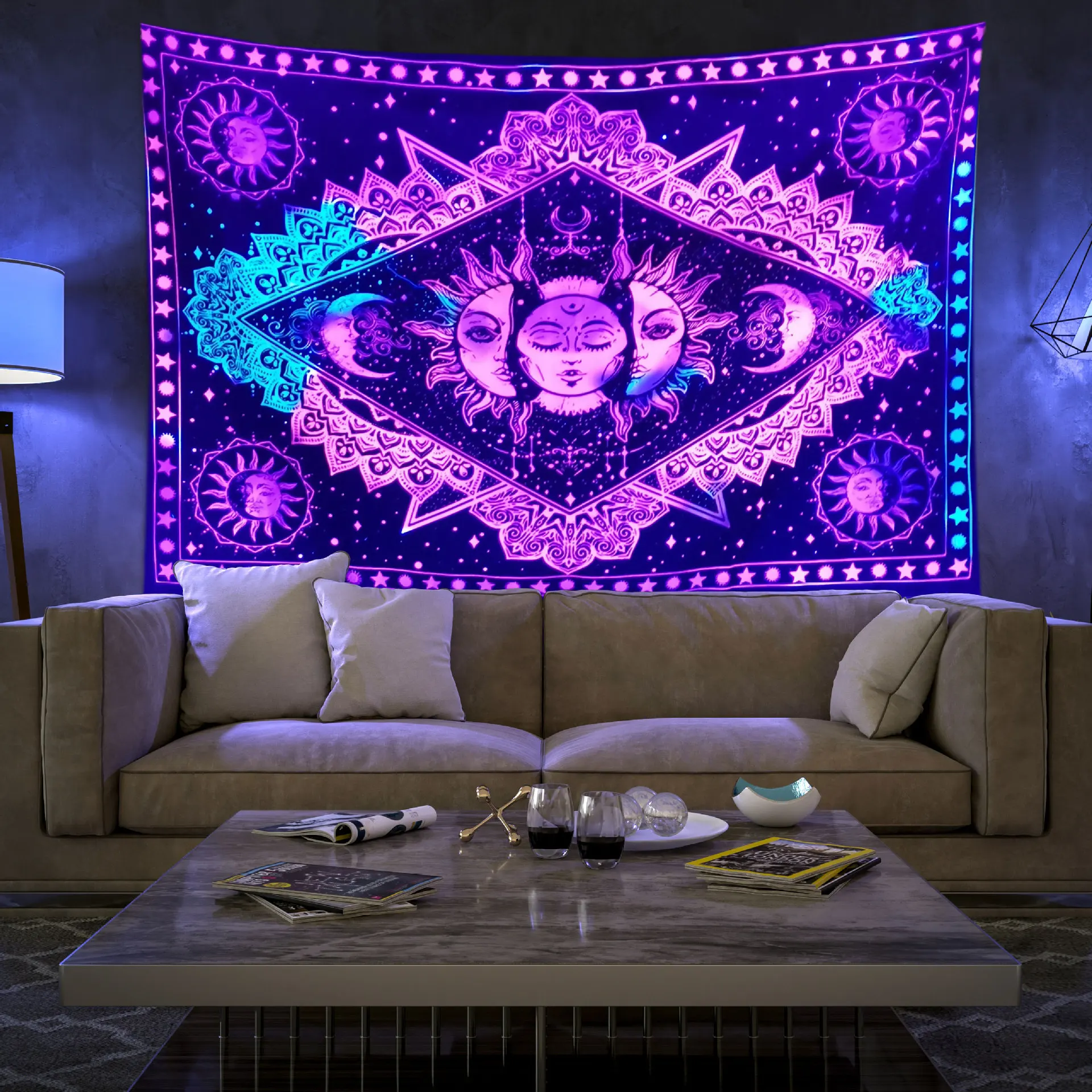 Fluorescent Blanket Aesthetic Mandala UV Light Glowing on The Wall Hanging Cloth Trippy Tapestries Home Room Psychedelic Decor
Fluorescent Blanket Aesthetic Mandala UV Light Glowing on The Wall Hanging Cloth Trippy Tapestries Home Room Psychedelic Decor
