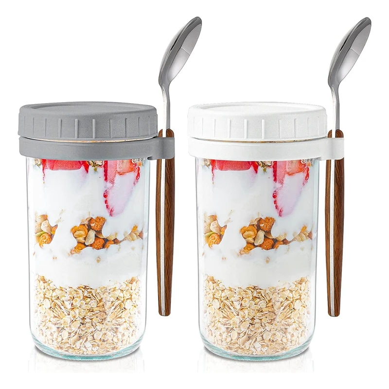 Overnight Oats Containers With Lids And Spoons: 24 Oz Mason Jars For Overnight Oats -2Pcs Glass Food Storage Containers Durable
Overnight Oats Containers With Lids And Spoons: 24 Oz Mason Jars For Overnight Oats -2Pcs Glass Food Storage Containers Durable