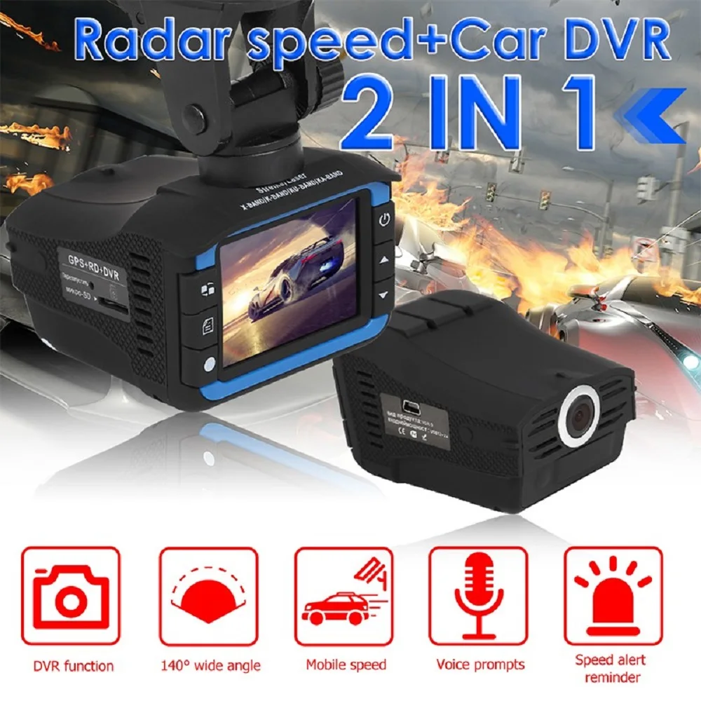 

2 In 1 Car Dash Camera VG3 Full HD 720P Radar Detector Car DVR Russian Auto Digital Video Recorder Dash Cam G-sensor Car DVRs