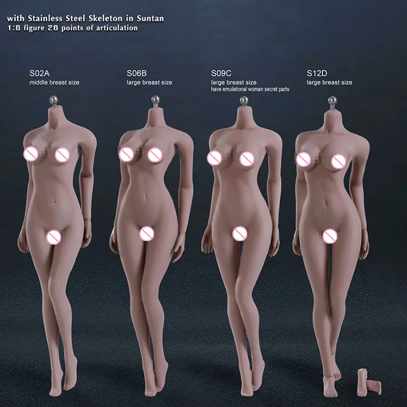 

TBLeague S02A S12D S06B S09C Suntan Color / S01A S04B S07C S10D Pale Skin 1/6 Scale Female Seamless Body Stainless Action Figure