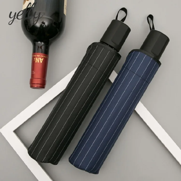 

Складной двойной зонт в стиле ретро, десять костей, в полоску, от дождя и дождя, солнцезащитные зонты двойного назначения с черным клеем