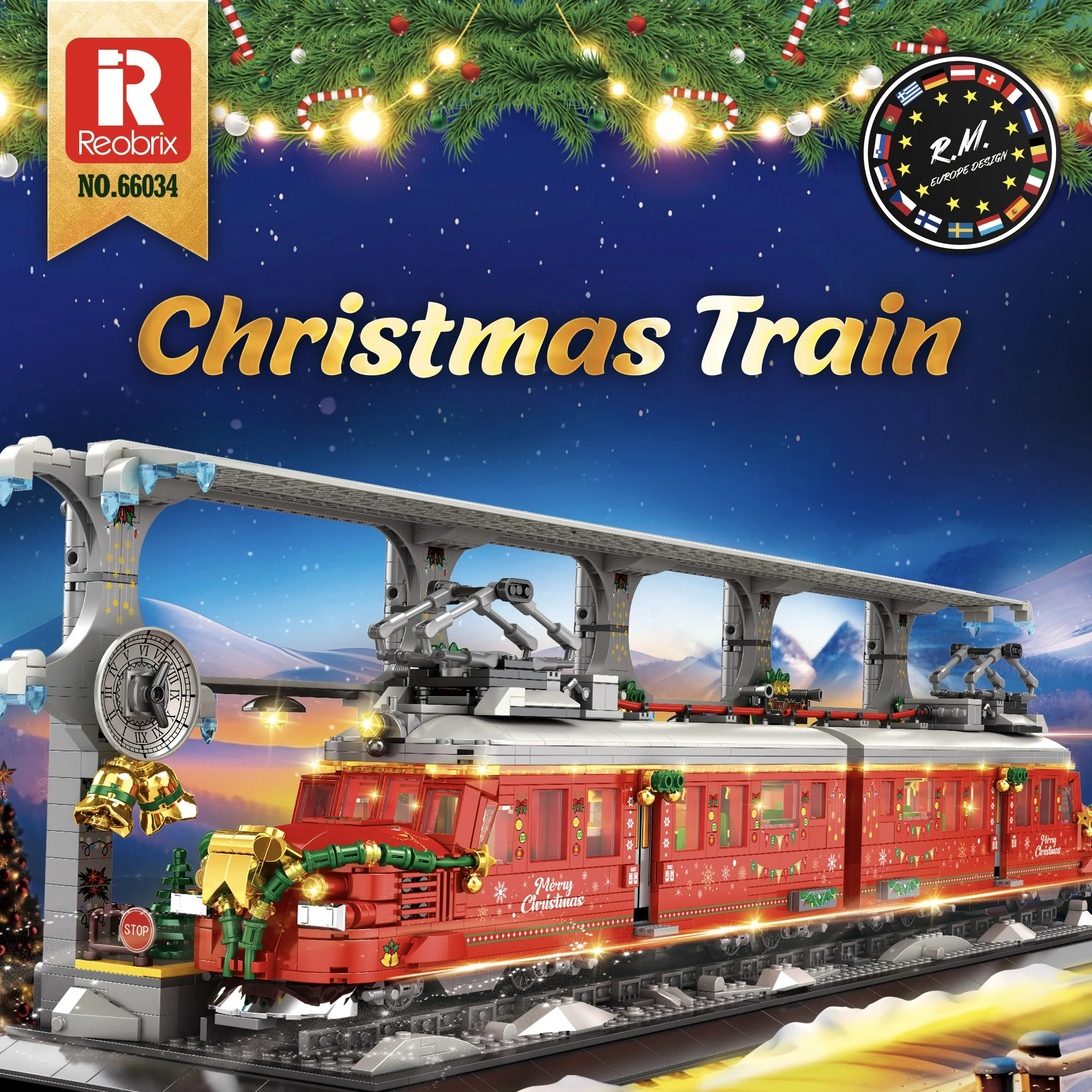 Christmas Train Model Blocks Railroad Stopping Station Urban Railway Track Buliding Bricks MOC 66034 Ideas Toy Festival Gift
Christmas Train Model Blocks Railroad Stopping Station Urban Railway Track Buliding Bricks MOC 66034 Ideas Toy Festival Gift
