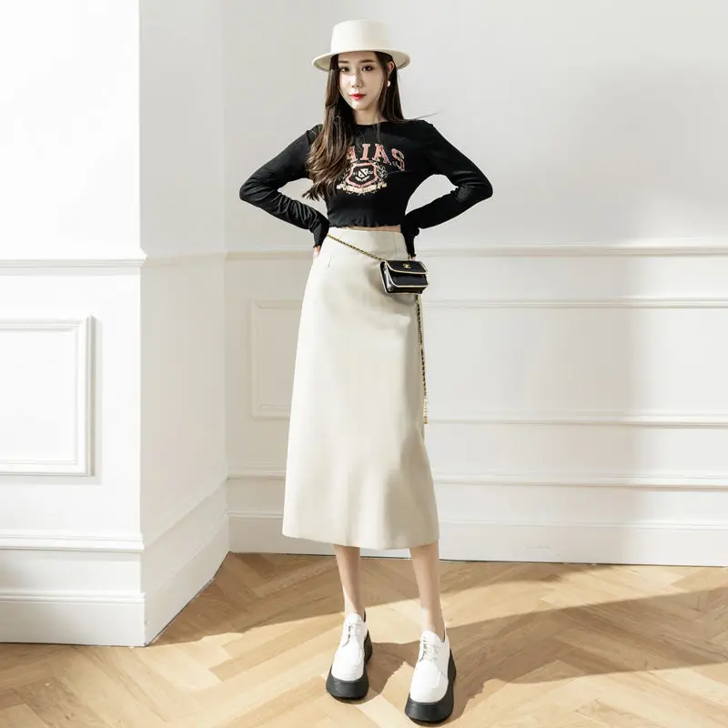 2023 Women's Autumn Winter New Mid-length Slim Skirts Female High Waist PU Leather Skirts Ladies Solid Color Pencil Skirts N163
2023 Women's Autumn Winter New Mid-length Slim Skirts Female High Waist PU Leather Skirts Ladies Solid Color Pencil Skirts N163