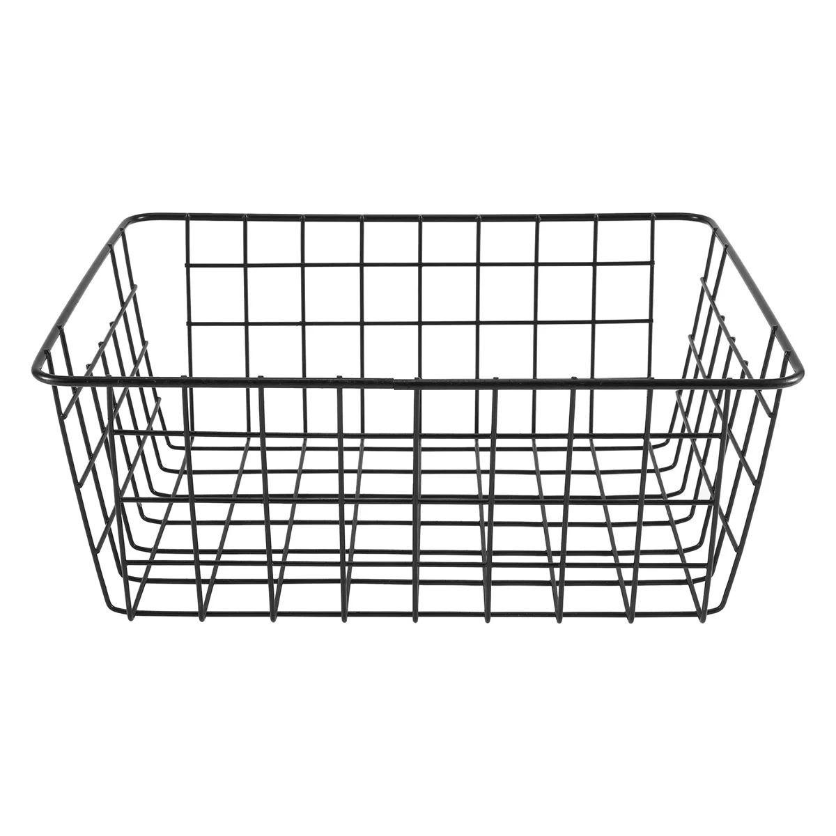 

Hollow Iron Wired Basket, Storage Baskets Metal Basket Without Interlining Bathroom Kitchen Organizer Black