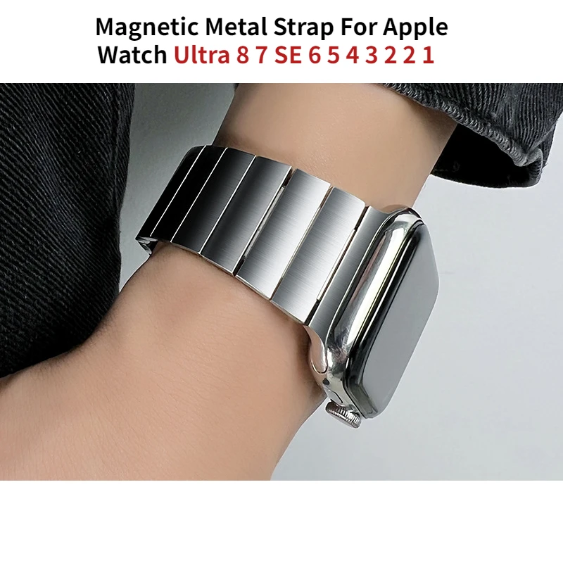Магнитный металлический браслет для Apple Watch 8 band 45 мм Ultra 49 мм 44 мм 42 мм, браслет из нержавеющей стали для iwatch series 8 se 7 6 5 4
Магнитный металлический браслет для Apple Watch 8 band 45 мм Ultra 49 мм 44 мм 42 мм, браслет из нержавеющей стали для iwatch series 8 se 7 6 5 4