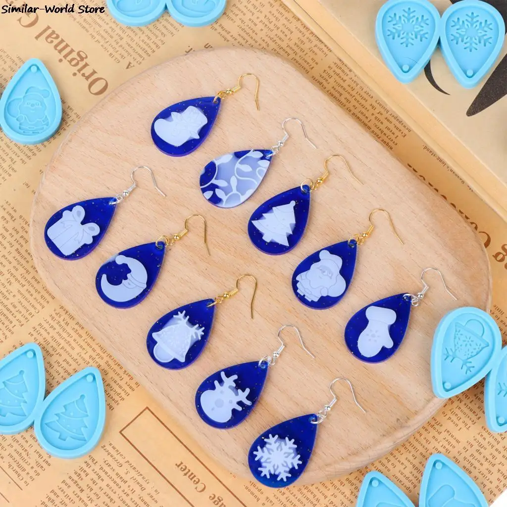 10pcs Christmas Earring Mold Set Earrings Epoxy Resin Mold Eardrop Dangler Pendant Silicone Mould DIY Craft Jewelry Casting Tool
10pcs Christmas Earring Mold Set Earrings Epoxy Resin Mold Eardrop Dangler Pendant Silicone Mould DIY Craft Jewelry Casting Tool