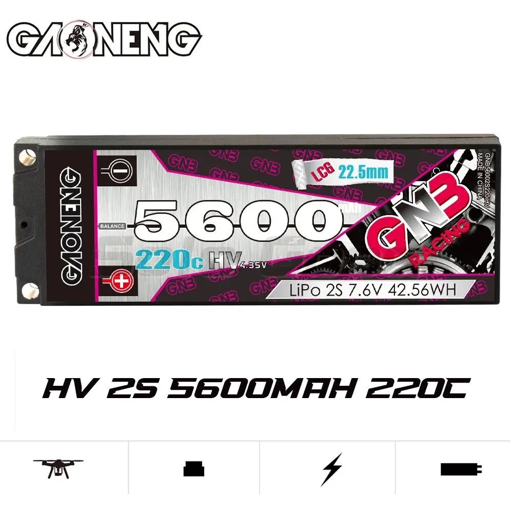 GAONENG GNB 5600 мАч 2S1P 7,6 В 220C LIHV твердый корпус LCG LiPo батарея прозрачная 5,0 мм T XT60 EC5 разъем для 1:10 радиоуправляемых автомобилей лодок запчасти
GAONENG GNB 5600 мАч 2S1P 7,6 В 220C LIHV твердый корпус LCG LiPo батарея прозрачная 5,0 мм T XT60 EC5 разъем для 1:10 радиоуправляемых автомобилей лодок запчасти