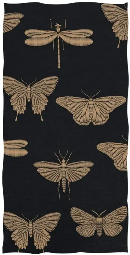 Face Towel Golden Dragonfly Butterfly Embroidered Insect Print On Black Soft Bath Towel Absorbent Hand Towels Multipurpose for B
Face Towel Golden Dragonfly Butterfly Embroidered Insect Print On Black Soft Bath Towel Absorbent Hand Towels Multipurpose for B