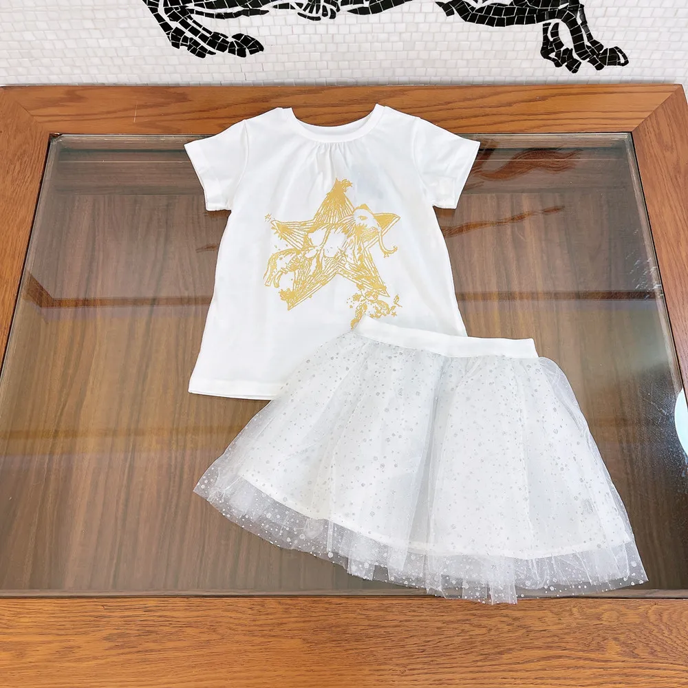 High-end children's clothing girls short-sleeved + gauze skirt 2-piece skirt summer dress 2022 Western style European and Americ
High-end children's clothing girls short-sleeved + gauze skirt 2-piece skirt summer dress 2022 Western style European and Americ