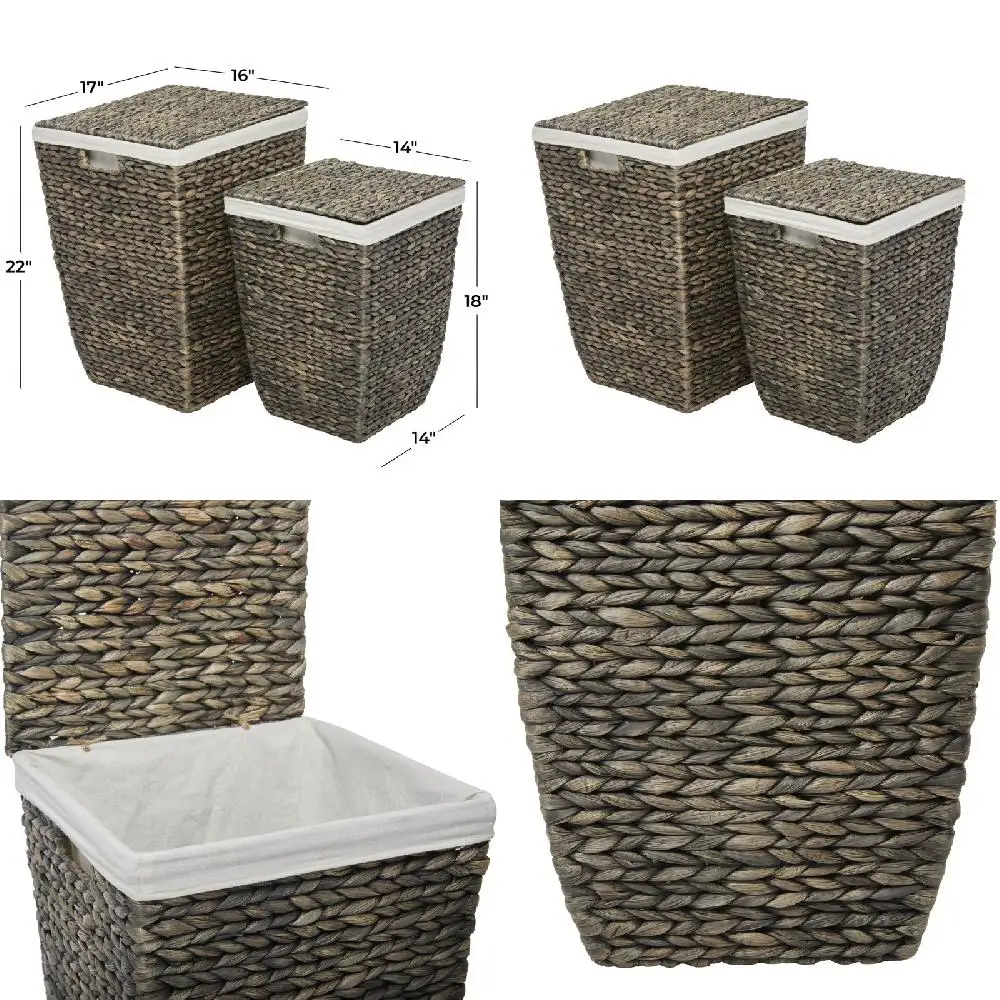 Gorgeous Handmade Seagrass Woven 18 Inches Dark Brown Storage Basket Set with Matching Waterproof Liner, 2 Pieces
Gorgeous Handmade Seagrass Woven 18 Inches Dark Brown Storage Basket Set with Matching Waterproof Liner, 2 Pieces