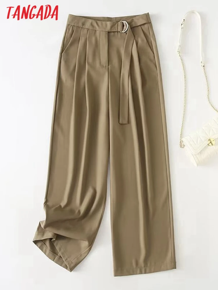 Tangada 2022 Fashion Women Solid Pants Trousers With Belt Pockets Female Pants YU293
Tangada 2022 Fashion Women Solid Pants Trousers With Belt Pockets Female Pants YU293