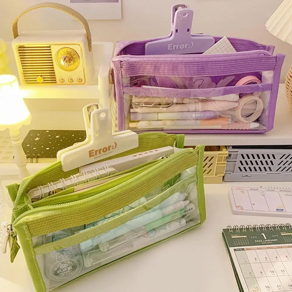 Transparent Stationery Canvas Pencil Bag Student Examination Capacity Pencil School Large Dedicated Nylon Mesh Bags Unisex I7f9
Transparent Stationery Canvas Pencil Bag Student Examination Capacity Pencil School Large Dedicated Nylon Mesh Bags Unisex I7f9
