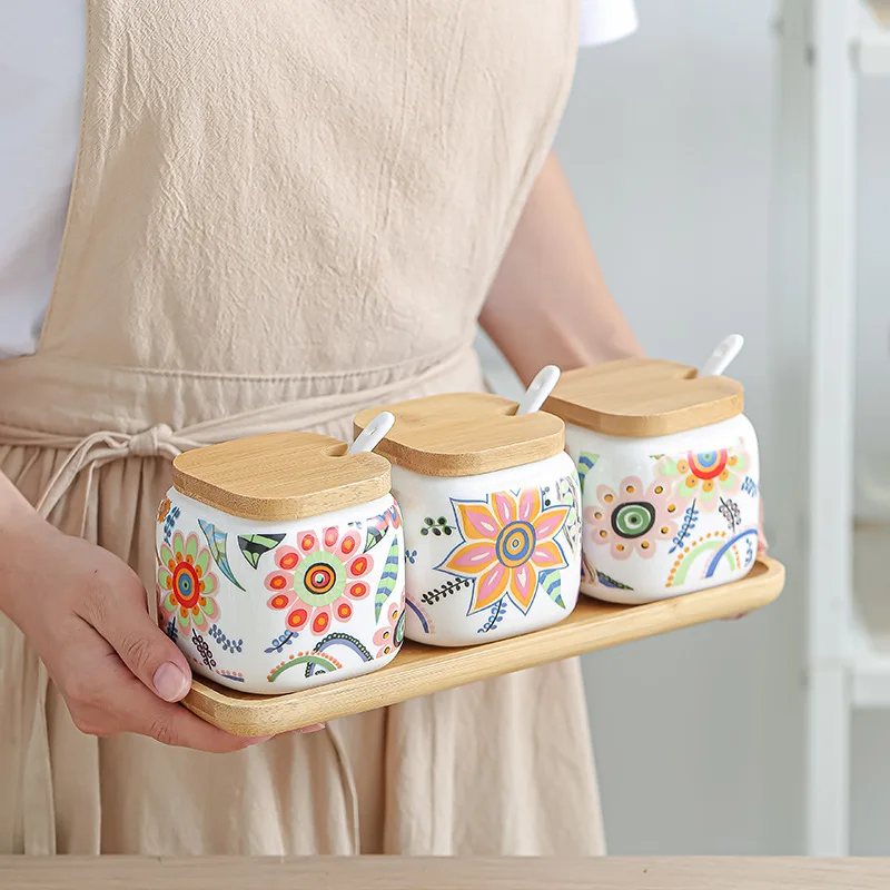 Creative Painted Flowers Ceramic Seasoning Tank Salt Tank Oil Pot Pepper Pepper Box Kitchen Food Grain Tank Porcelain Container
Creative Painted Flowers Ceramic Seasoning Tank Salt Tank Oil Pot Pepper Pepper Box Kitchen Food Grain Tank Porcelain Container