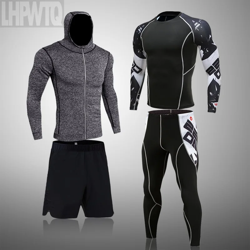 

Спортивный костюм ММА 4XL для мужчин, спортивная одежда, компрессионное термобелье для бега и фитнеса, базовый слой