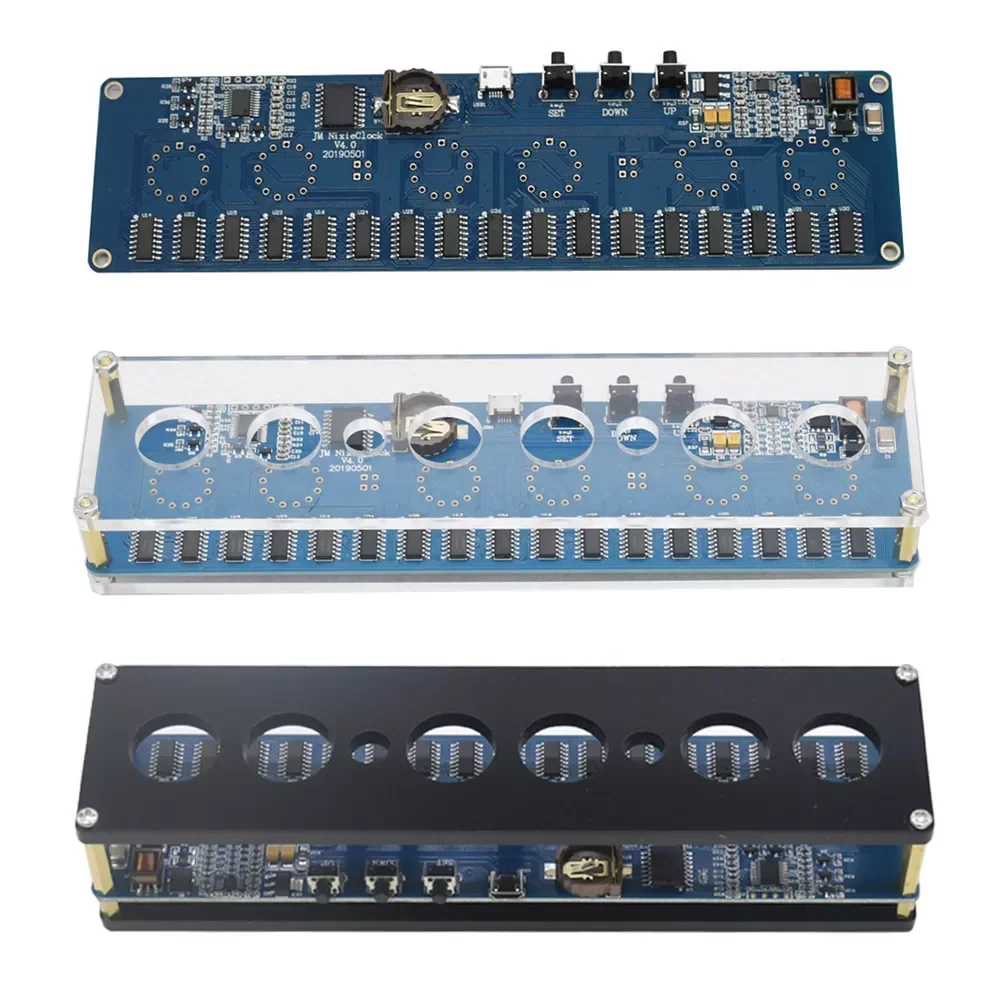 IN14 DC 5V 1A STM8S005 Control Nixie Tube RGB LED Digital Clock Module Kit DIY PCBA Circuit Board Accessories with Shell
IN14 DC 5V 1A STM8S005 Control Nixie Tube RGB LED Digital Clock Module Kit DIY PCBA Circuit Board Accessories with Shell