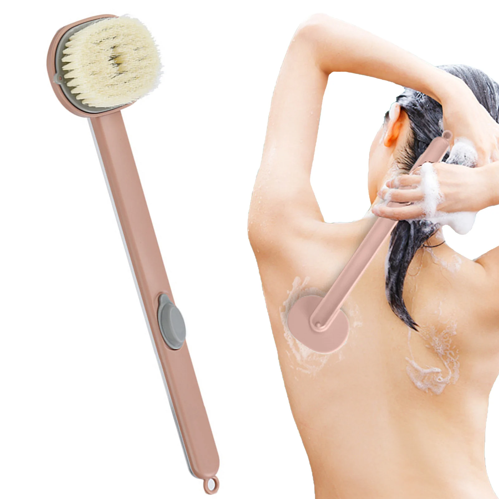 Long Handle Shower Brush Body Scrubber For Back Bath Massage Storable Body Wash Gel Back Scrubber For Shower For Deep Cleansing 
Long Handle Shower Brush Body Scrubber For Back Bath Massage Storable Body Wash Gel Back Scrubber For Shower For Deep Cleansing