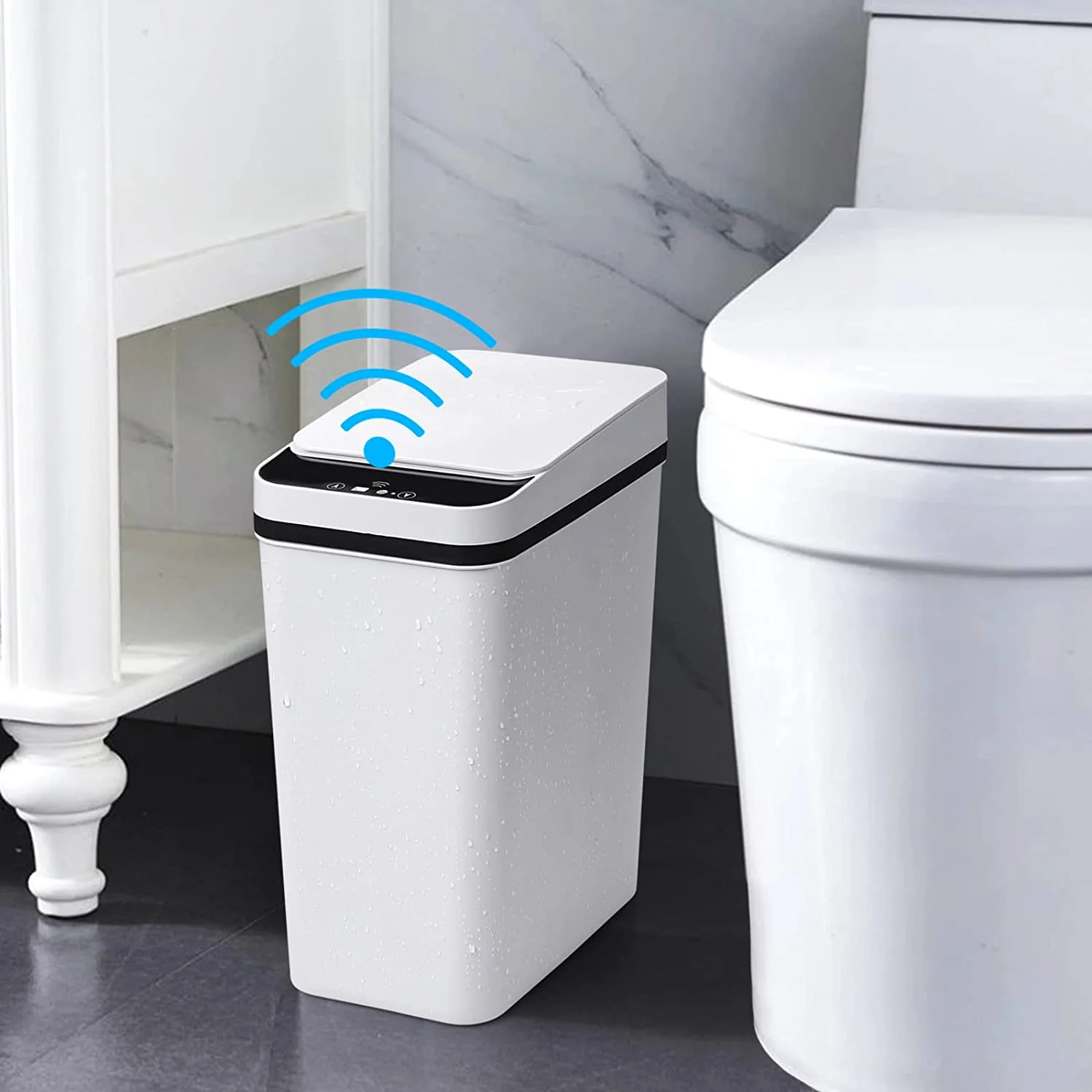 Smart Touchless Bathroom Trash Can Automatic Motion Sensor Rubbish Can with Lid Electric Waterproof Garbage Bin for Kitchen Offi
Smart Touchless Bathroom Trash Can Automatic Motion Sensor Rubbish Can with Lid Electric Waterproof Garbage Bin for Kitchen Offi