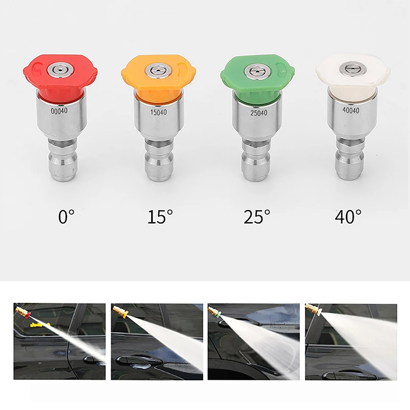 1Pc 360 Degree 1/4" Stainless Steel Quick Connect High Pressure Spray 0 15 25 40 Degree Nozzle Car Wash Accessories
1Pc 360 Degree 1/4" Stainless Steel Quick Connect High Pressure Spray 0 15 25 40 Degree Nozzle Car Wash Accessories
