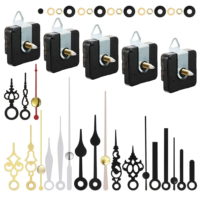 5 Pcs Clock Movement Mechanism Parts Silence Quartz DIY Wall Clock With 7 Different Pairs Clock Hands Replacement Kit
5 Pcs Clock Movement Mechanism Parts Silence Quartz DIY Wall Clock With 7 Different Pairs Clock Hands Replacement Kit